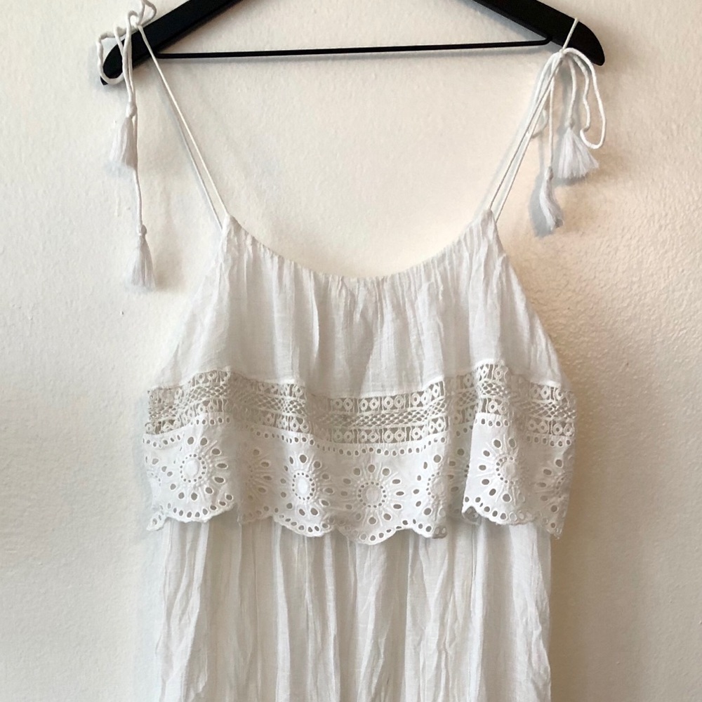 Zara White Bohemian Linen/Cotton Midi